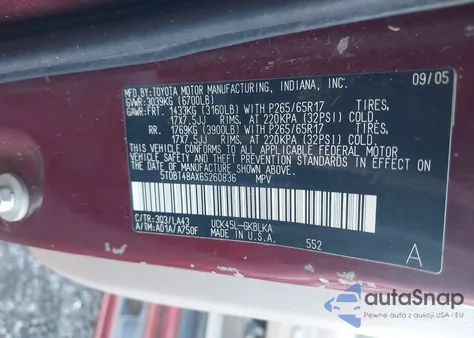 2006 Toyota Sequoia Limited V8 from USA, damaged, VIN 5TDBT48AX6S260836